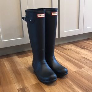 HUNTER Original Tall Boots US 6 Matte Black